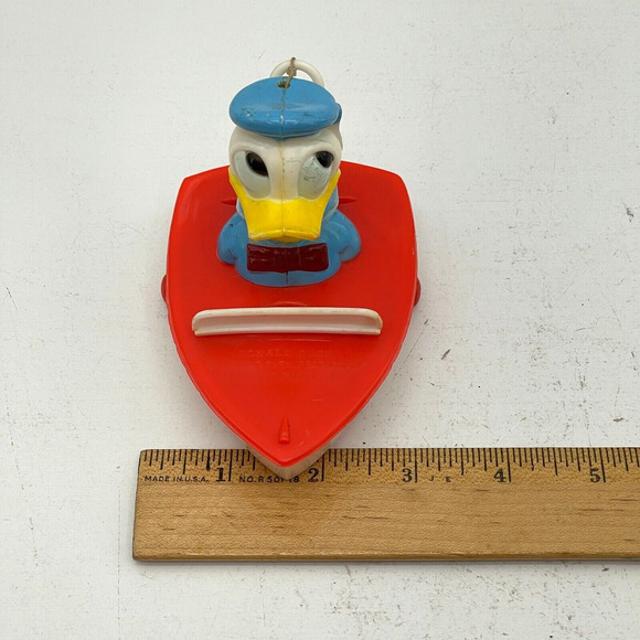 Vintage Donald Duck Trickey Rider Walt Disney String Pull Toy Hard Plastic - Picture 12 of 14